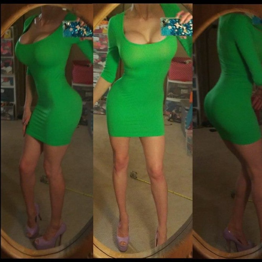 Green Neon Bodycon Mini Dress